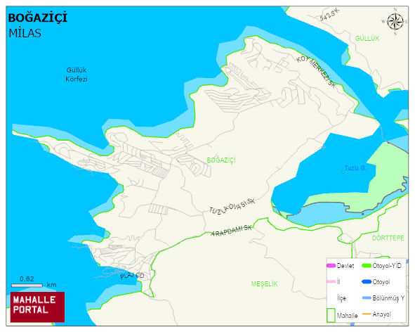 BOĞAZİÇİ Mahallesi Haritası | Mahalle ve Köy Sınırı