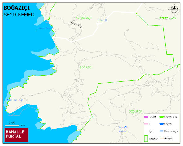 BOĞAZİÇİ Mahallesi Haritası | Yükselti ve Doğa Özellikleri