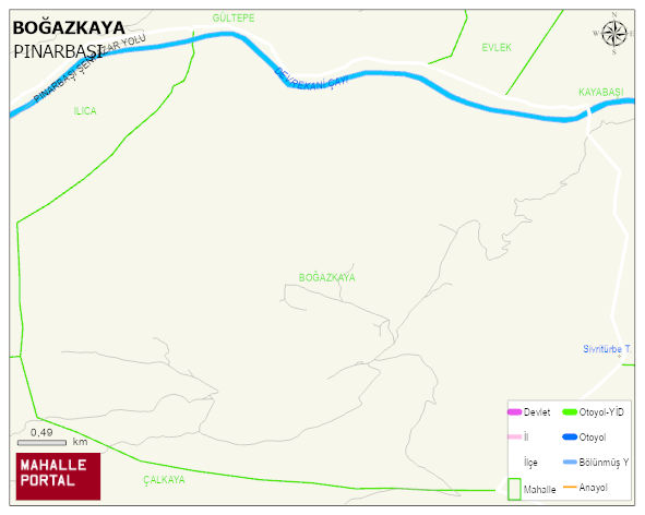 BOĞAZKAYA Köyü Haritası | Yükselti ve Doğa Özellikleri