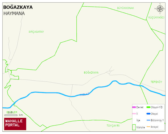 BOĞAZKAYA Mahallesi Haritası | Mahalle ve Köy Sınırı
