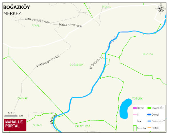 BOĞAZKÖY Köyü Haritası | Detaylı Köy ve Mahalle Görünümü