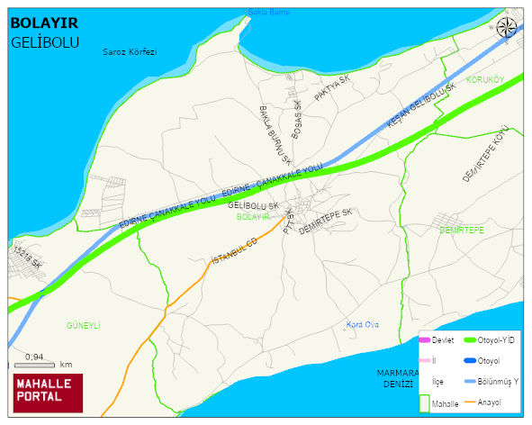 BOLAYIR Köyü Haritası | Yükselti ve Doğa Özellikleri