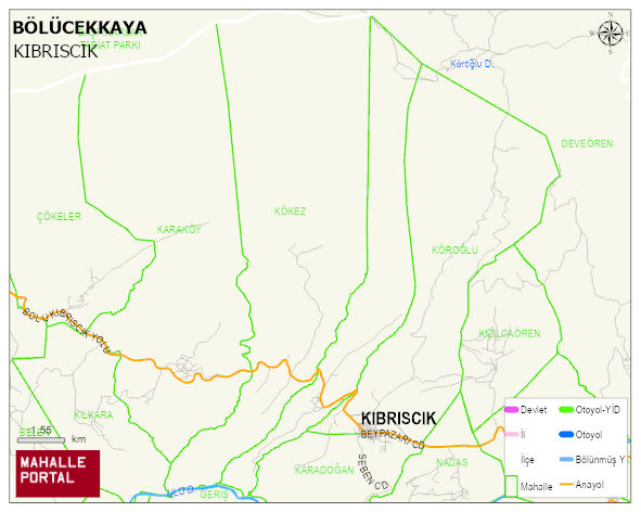 BÖLÜCEKKAYA Köyü Haritası | Dağlar, Ovalar ve Akarsu Bilgileri