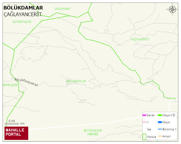 BÖLÜKDAMLAR Mahallesi Haritası | Dağlar, Ovalar ve Akarsu Bilgileri