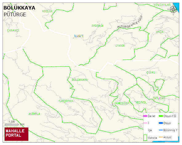 BÖLÜKKAYA Mahallesi Haritası | Yükselti ve Doğa Özellikleri