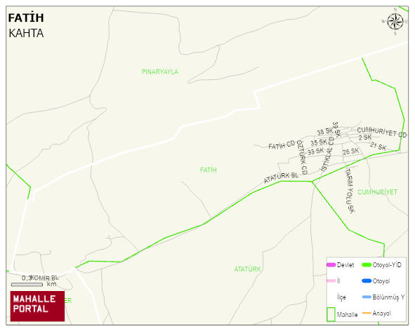 BÖLÜKYAYLA BELDESİ FATİH Mahallesi Haritası | Yükselti ve Doğa Özellikleri