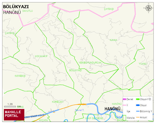 BÖLÜKYAZI Köyü Haritası | Mahalle ve Köy Sınırı