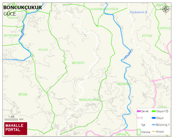 BONCUKÇUKUR Köyü Haritası | Mahalle ve Köy Sınırı