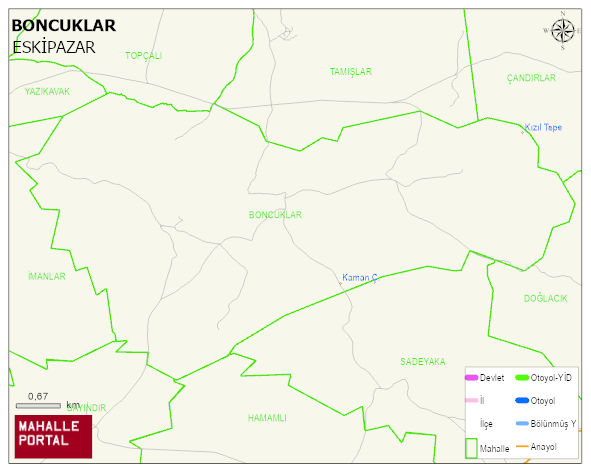 BONCUKLAR Köyü Haritası | Detaylı Köy ve Mahalle Görünümü