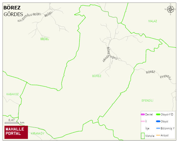 BÖREZ Mahallesi Haritası | Mahalle ve Köy Sınırı