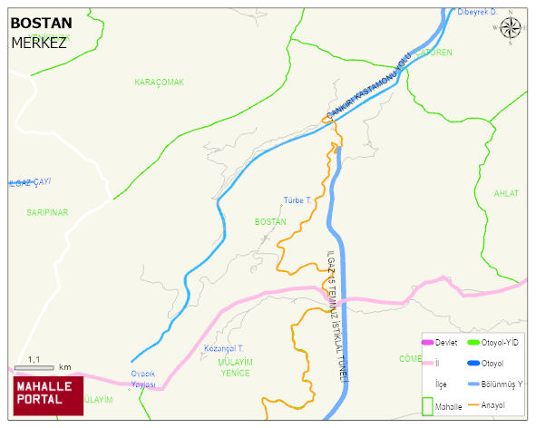 BOSTAN Köyü Haritası | Coğrafi Yapı ve Detaylı Haritası