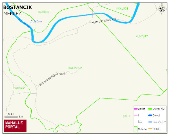 BOSTANCIK Köyü Haritası | Sayısal Bölge Görünümü