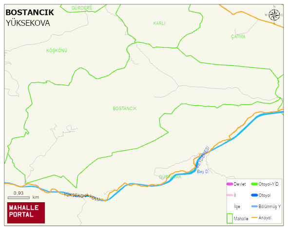BOSTANCIK Köyü Haritası | Detaylı Köy ve Mahalle Görünümü