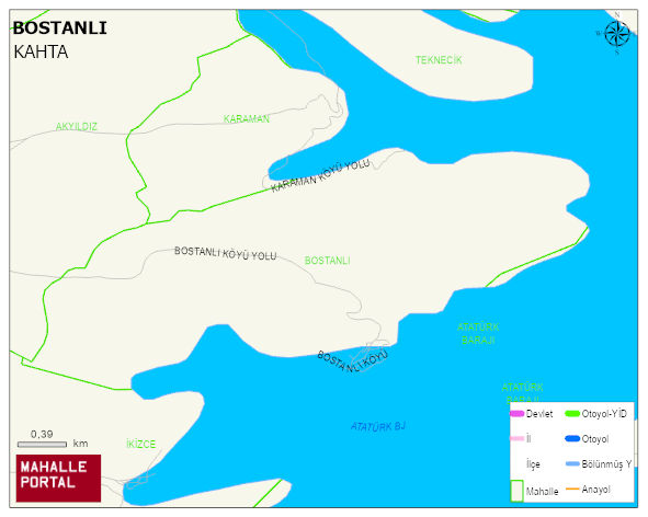 BOSTANLI Köyü Haritası | Mahalle ve Köy Sınırı