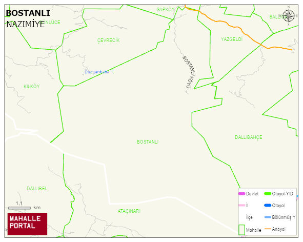 BOSTANLI Köyü Haritası | Mahalle Sokak Haritası