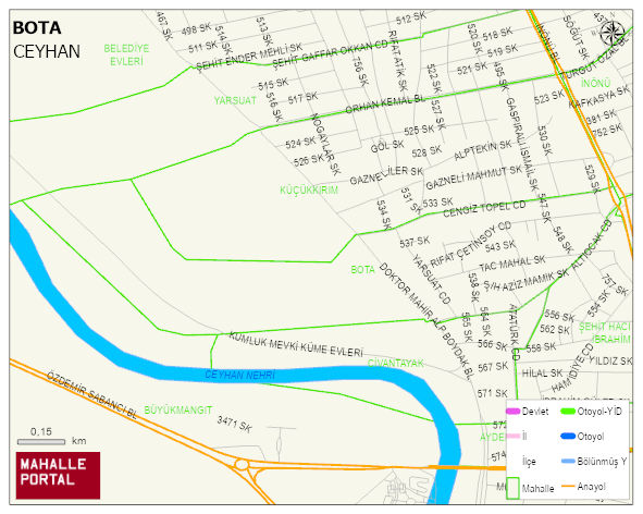 BOTA Mahallesi Haritası | Mahalle Sokak Haritası