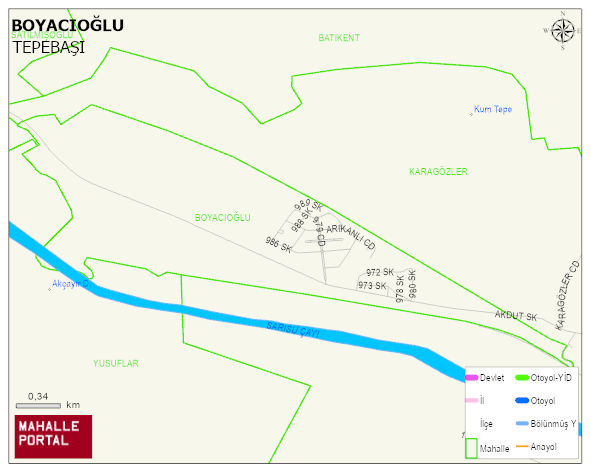 BOYACIOĞLU Mahallesi Haritası | Dağlar, Ovalar ve Akarsu Bilgileri