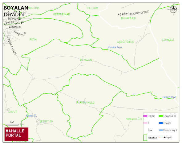 BOYALAN Köyü Haritası | Sayısal Bölge Görünümü