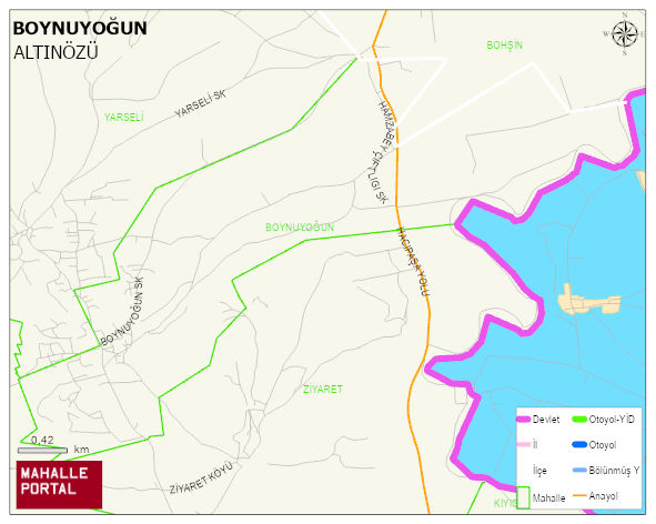 BOYNUYOĞUN Mahallesi Haritası | Detaylı Köy ve Mahalle Görünümü
