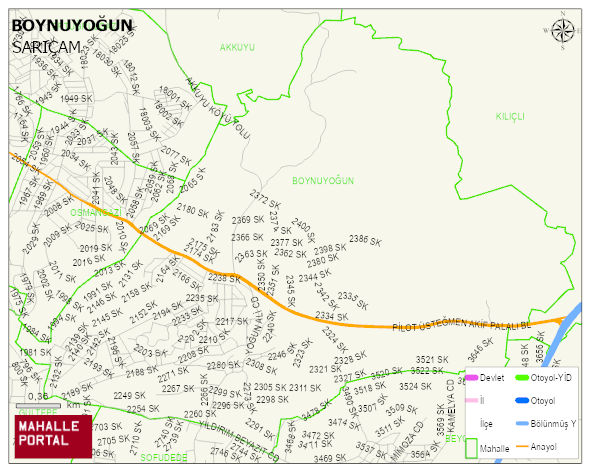 BOYNUYOĞUN Mahallesi Haritası | Güncel Mahalle ve Köy Haritası