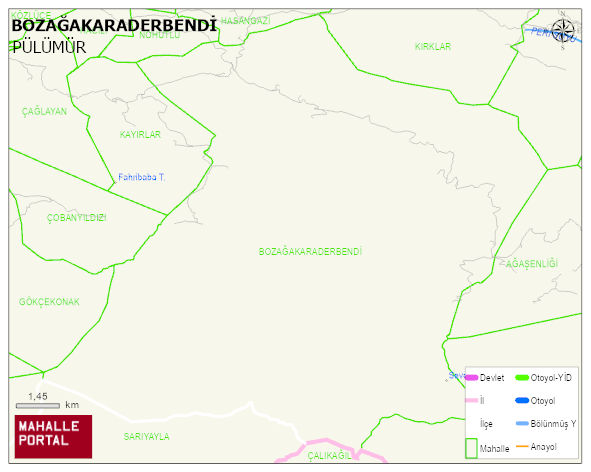 BOZAĞAKARADERBENT Köyü Haritası | Güncel Mahalle ve Köy Haritası
