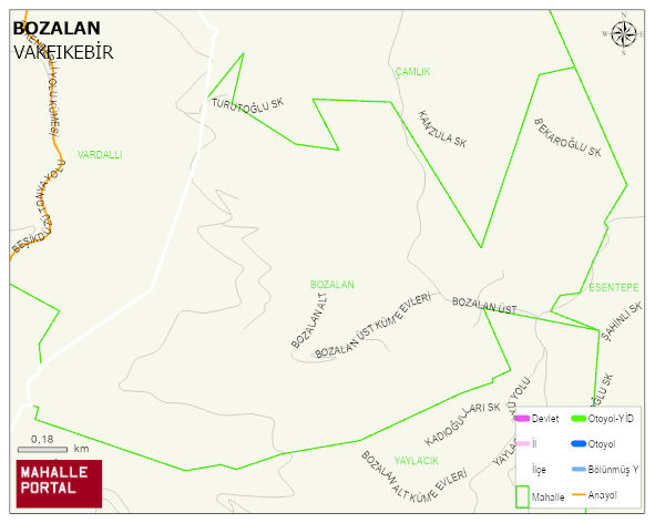 BOZALAN Mahallesi Haritası | Yükselti ve Doğa Özellikleri