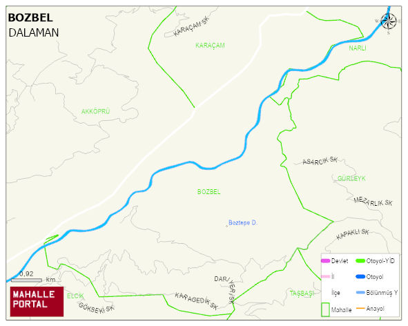 BOZBEL Mahallesi Haritası | İnteraktif Köy ve Mahalle Sınırları