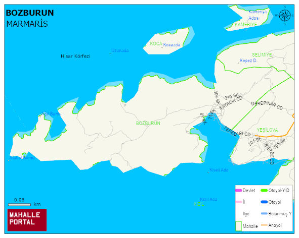 BOZBURUN Mahallesi Haritası | Yükselti ve Doğa Özellikleri
