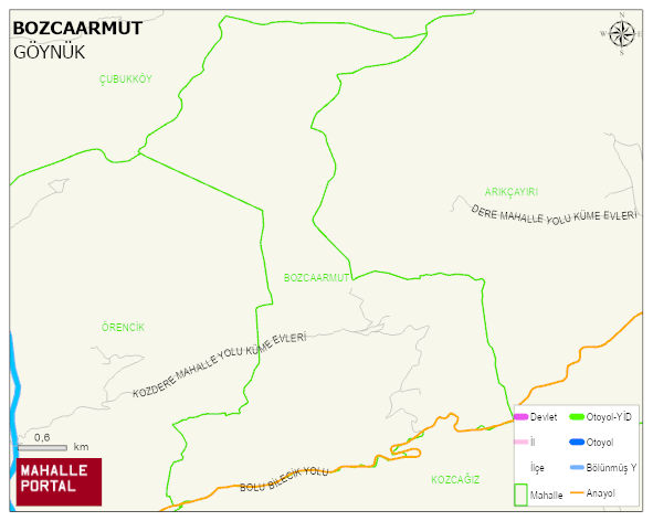 BOZCAARMUT Köyü Haritası | Mahalle ve Köy Sınırı