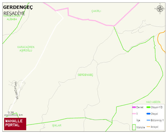 BOZÇALI BELDESİ GERDENGEÇ Mahallesi Haritası | Detaylı Köy ve Mahalle Görünümü