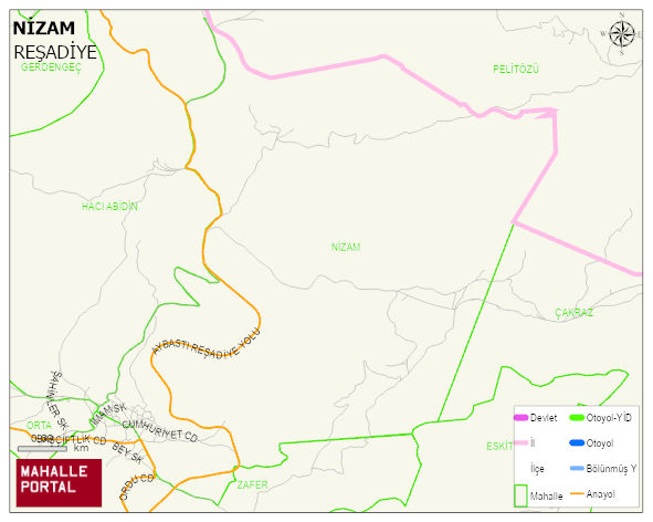 BOZÇALI BELDESİ NİZAM Mahallesi Haritası | Dağlar, Ovalar ve Akarsu Bilgileri