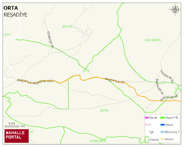 BOZÇALI BELDESİ ORTA Mahallesi Haritası | İnteraktif Köy ve Mahalle Sınırları