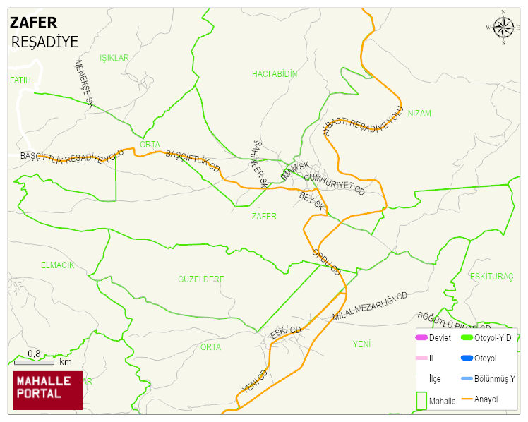 BOZÇALI BELDESİ ZAFER Mahallesi Haritası | Sayısal Bölge Görünümü