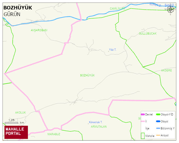 BOZHÜYÜK Köyü Haritası | Mahalle Sokak Haritası