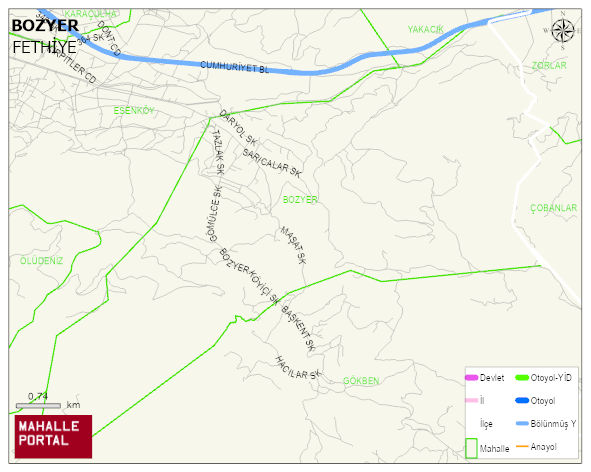 BOZYER Mahallesi Haritası | Uydu Görüntüsü ve Harita Detayları