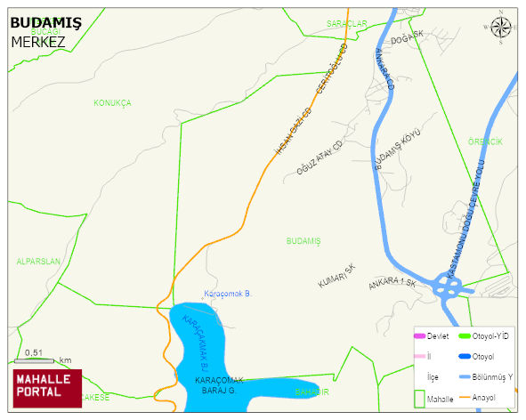 BUDAMIŞ Mahallesi Haritası | Sayısal Bölge Görünümü
