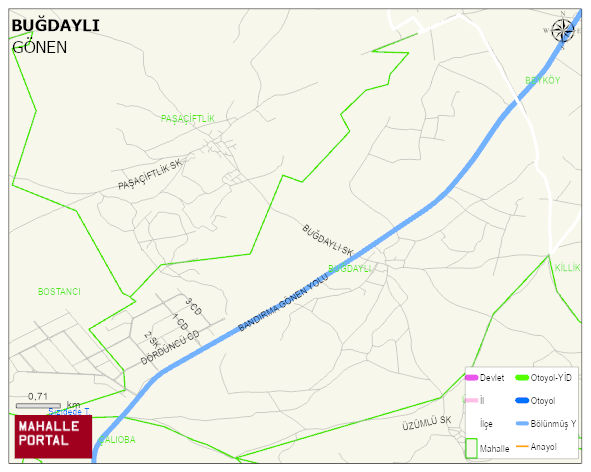 BUĞDAYLI Mahallesi Haritası | Güncel Mahalle ve Köy Haritası