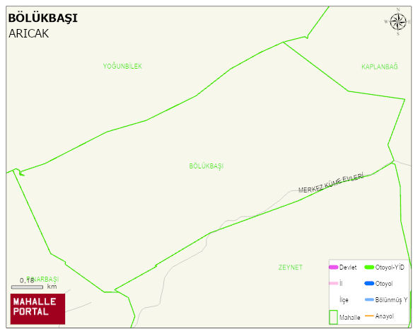 BÜKARDI BELDESİ BÖLÜKBAŞI Mahallesi Haritası | İnteraktif Köy ve Mahalle Sınırları