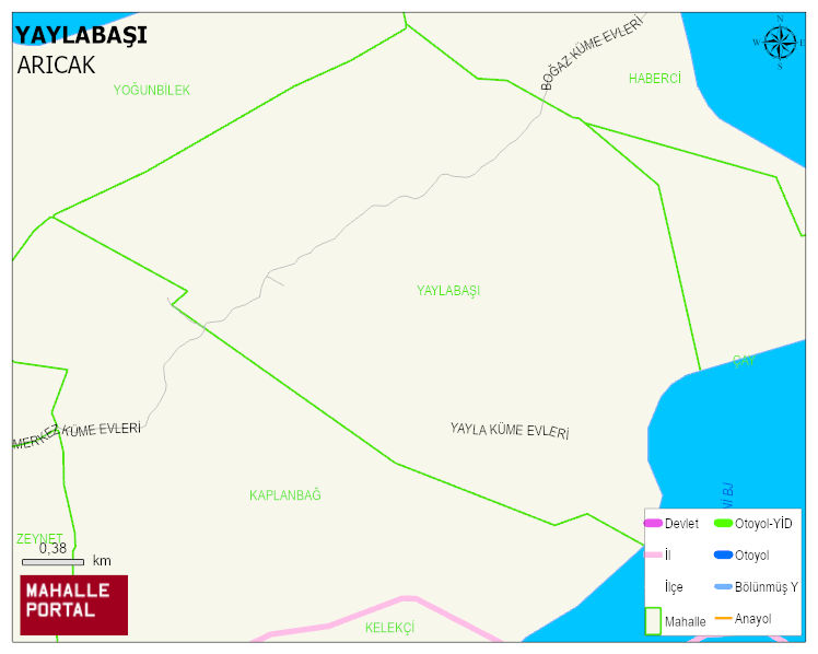 BÜKARDI BELDESİ YAYLABAŞI Mahallesi Haritası | İnteraktif Köy ve Mahalle Sınırları