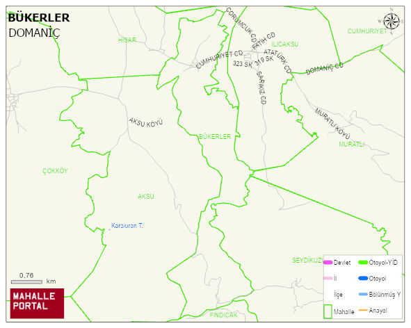 BÜKERLER Köyü Haritası | Yükselti ve Doğa Özellikleri