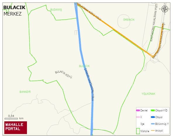 BULACIK Köyü Haritası | Yükselti ve Doğa Özellikleri