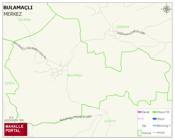 BULAMAÇLI Köyü Haritası | Mahalle ve Köy Sınırı
