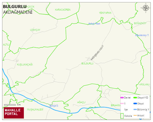 BULGURLU Köyü Haritası | Coğrafi Yapı ve Detaylı Haritası