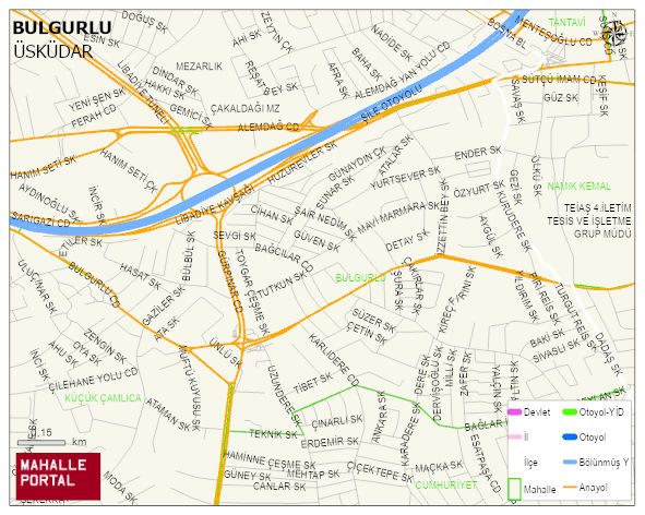 BULGURLU Mahallesi Haritası | Dağlar, Ovalar ve Akarsu Bilgileri