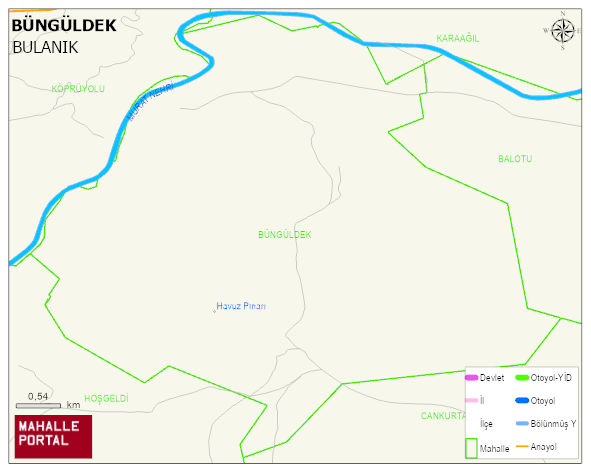 BÜNGÜLDEK Köyü Haritası | İnteraktif Köy ve Mahalle Sınırları