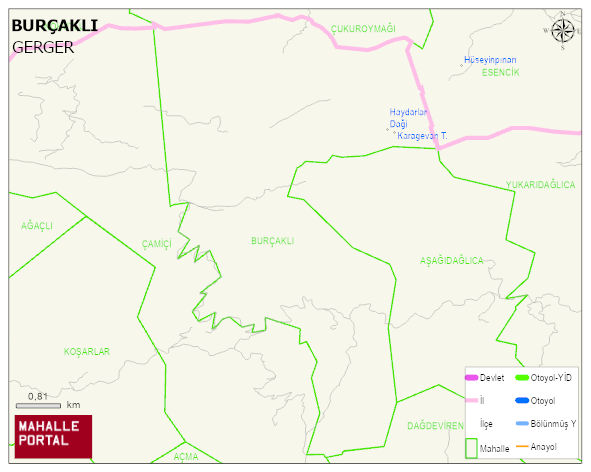 BURÇAKLI Köyü Haritası | Sayısal Bölge Görünümü