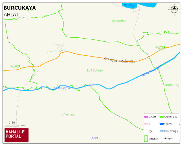 BURCUKAYA Köyü Haritası | Yükselti ve Doğa Özellikleri