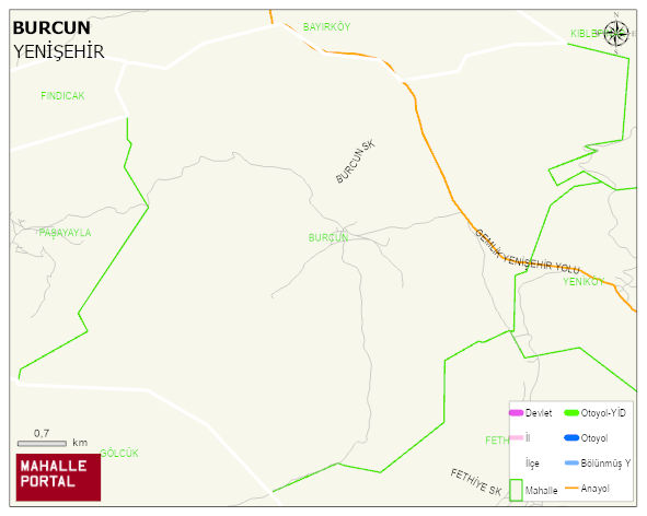 BURCUN Mahallesi Haritası | Sayısal Bölge Görünümü