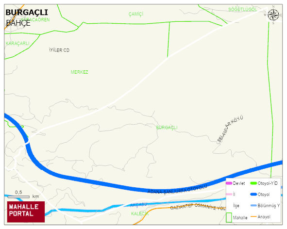 BURGAÇLI Köyü Haritası | Yükselti ve Doğa Özellikleri