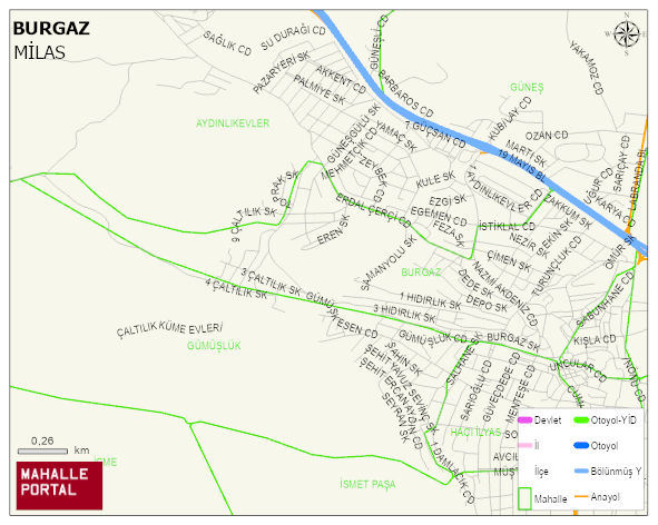 BURGAZ Mahallesi Haritası | Sayısal Bölge Görünümü